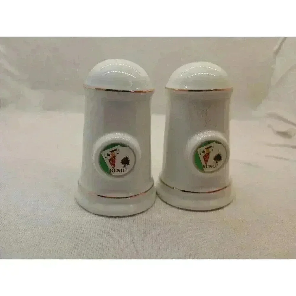 Salt & Pepper Shakers Reno, Nevada - Casino Theme Collectable Home Decor Vtg